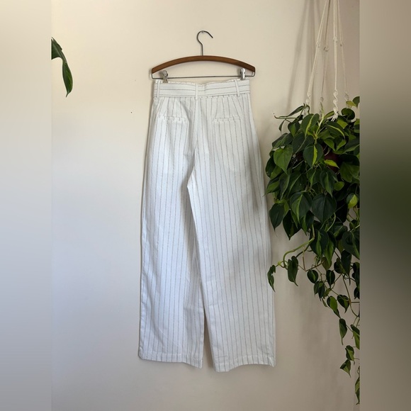Lulus Essential Aura Ivory and Beige Striped Wide Leg Linen Pants - Picture 5 of 8